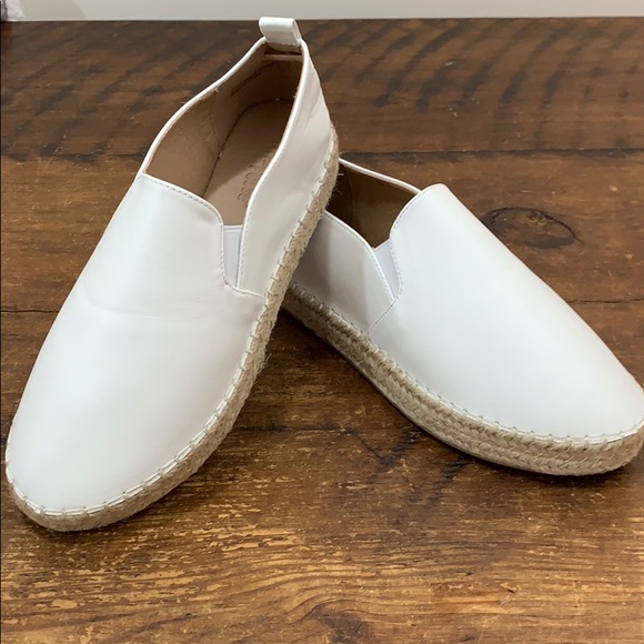 white espadrilles slip ons